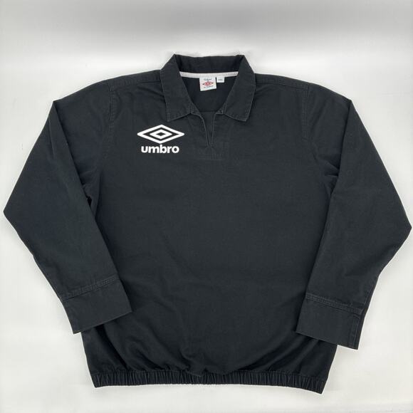 Vintage Umbro Pro Training Drill Top Sweatshirt Men Large Black Football Y2K - Picture 1 of 5